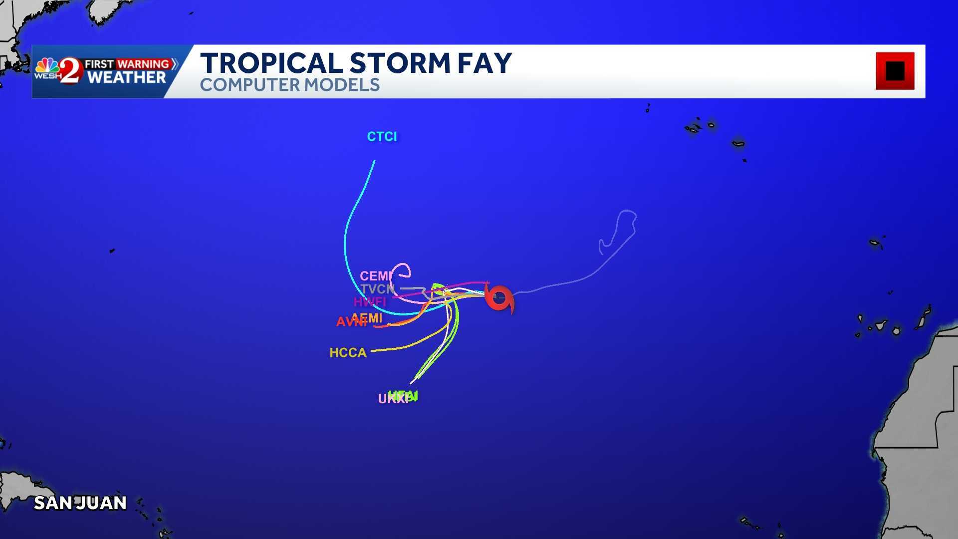 Tropical Storm Fay: Maps, spaghetti models — WESH 2 Orlando